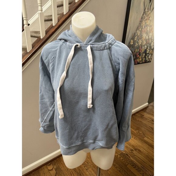 AMO Denim Organic Cotton Pullover Hoodie Light Blue Size Medium - Picture 1 of 2